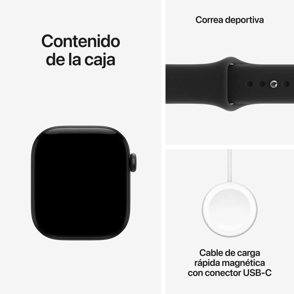 SMARTWATCH APPLE WATCH S12 GPS + CELL 42MM BLACK SPORT BAND - S/M