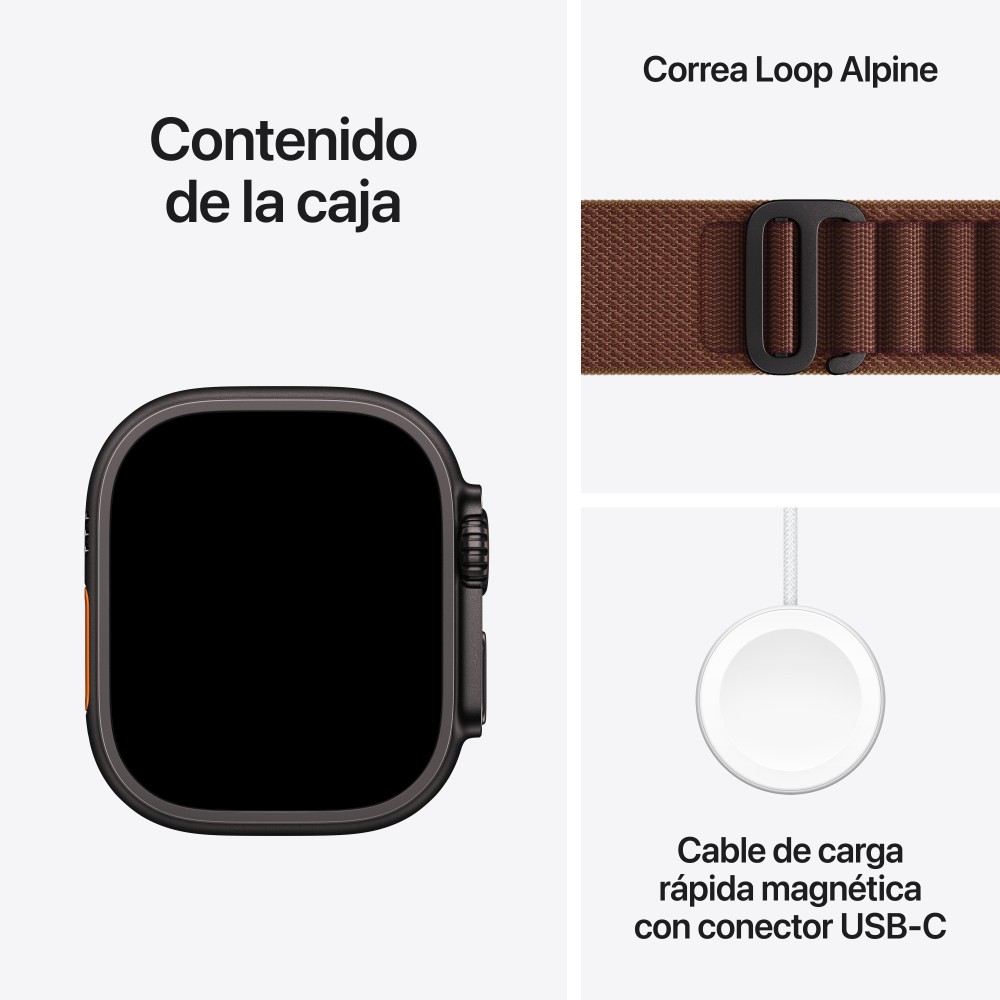 SMARTWATCH APPLE WATCH U4 GPS+CELL 49MM BLACK TITANIUM CASE WITH BURGUNDY ALPINE LOOP M