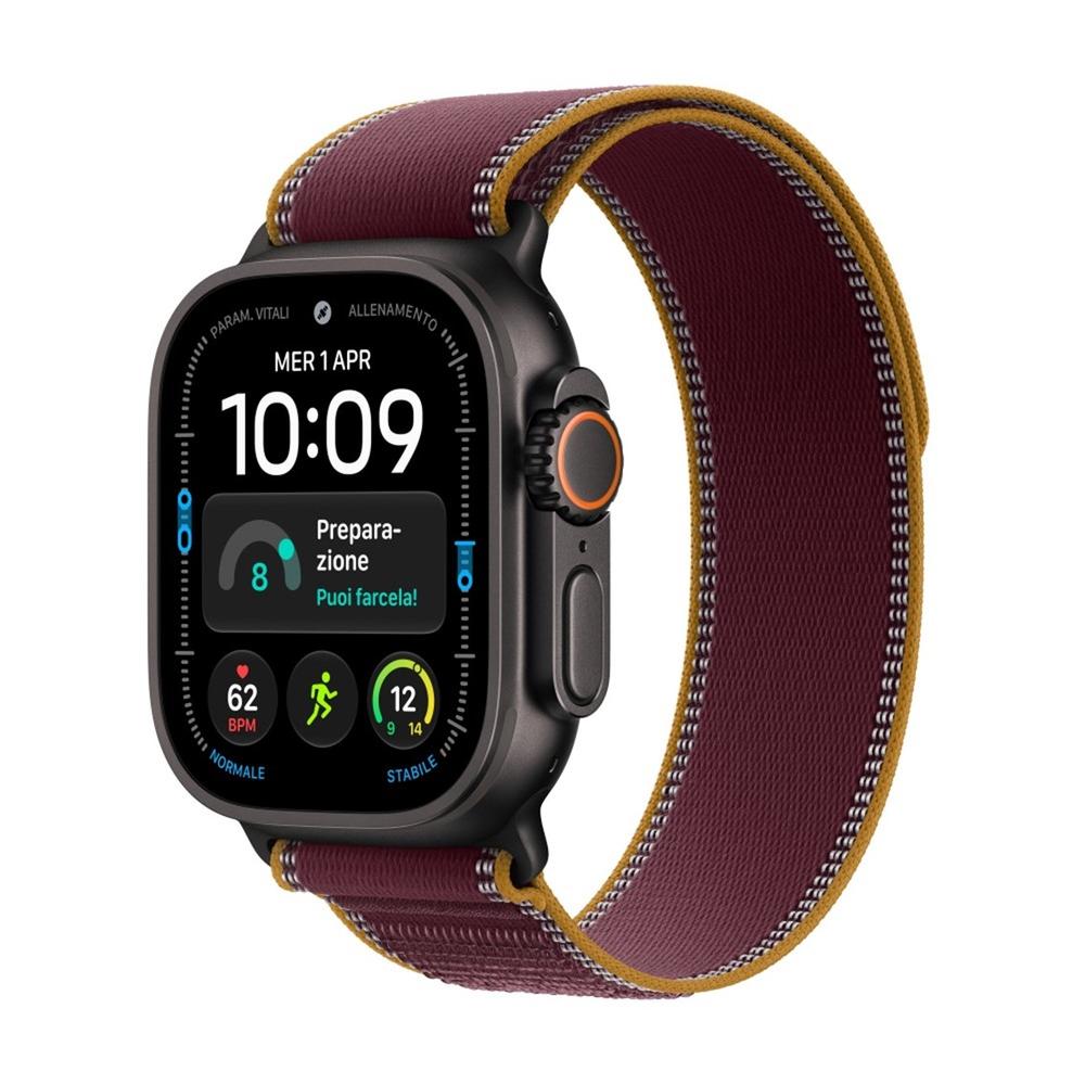 SMARTWATCH APPLE WATCH U4 GPS+CELL 49MM BLACK TITANIUM CASE WITH BURGUNDY TRAIL LOOP S/M