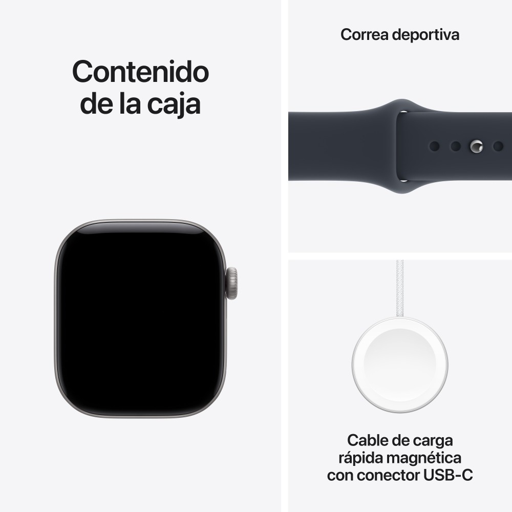 SMARTWATCH APPLE WATCH S12 GPS 42MM SPACE GREY ALUMINIUM CASE WITH NAVY BLUE SPORT BAND S/M