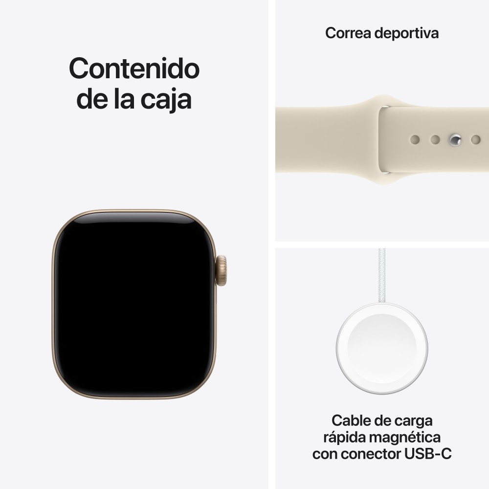 SMARTWATCH APPLE WATCH S12 GPS 42MM LIGHT GOLD ALUMINIUM CASE WITH SAND SPORT BAND S/M