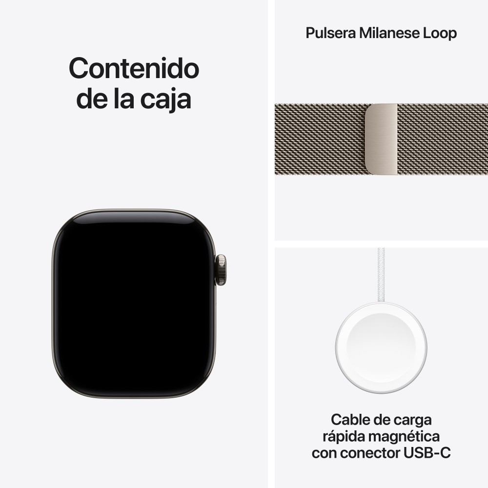 SMARTWATCH APPLE WATCH S12 GPS + CELL 42MM NATURAL TITANIUM MILANESE LOOP