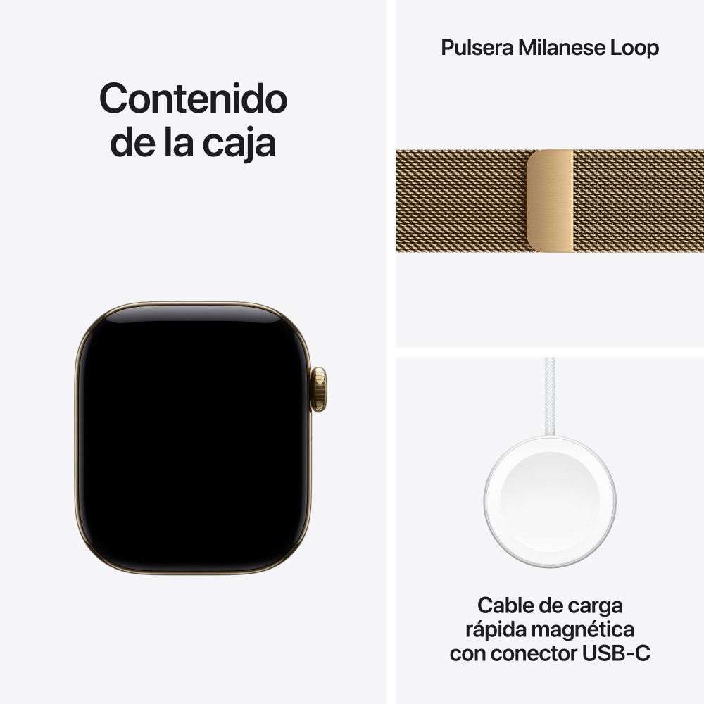 SMARTWATCH APPLE WATCH S12 GPS + CELL 42MM RADIANT GOLD TITANIUM MILANESE LOOP