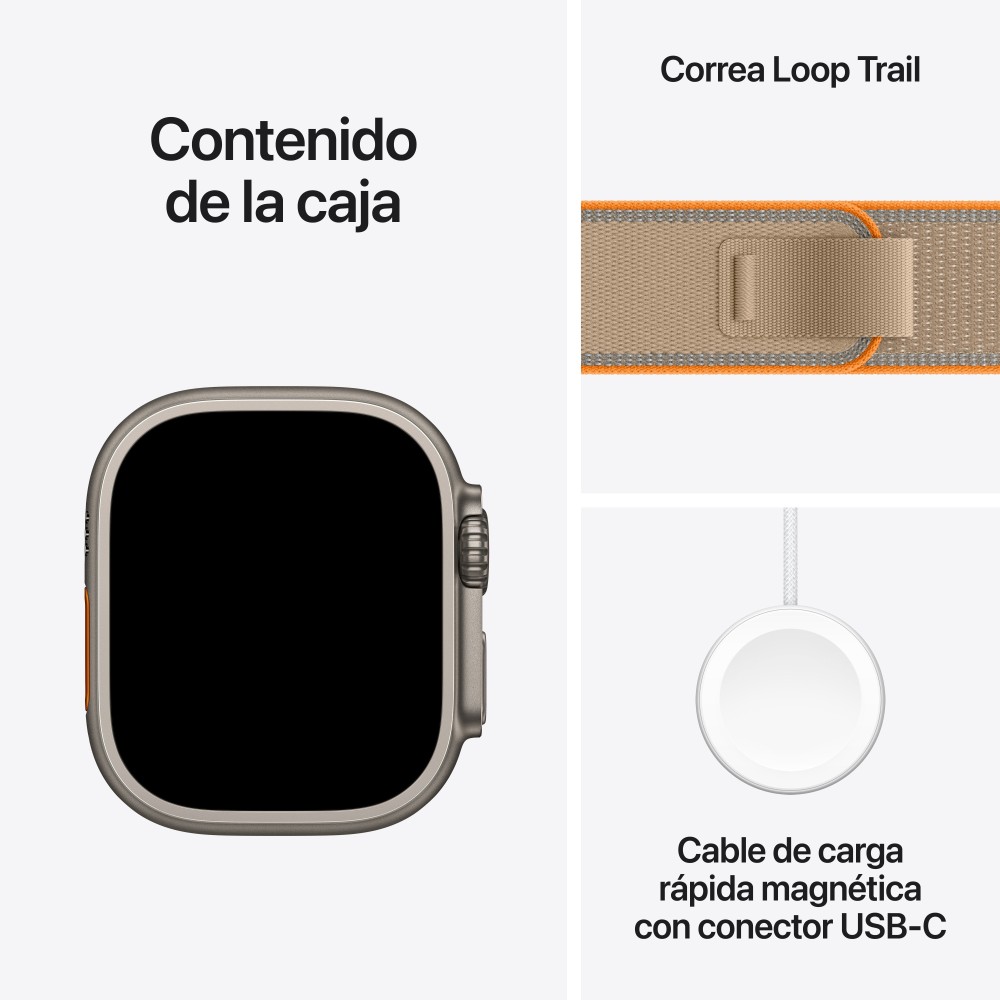 SMARTWATCH APPLE WATCH U4 GPS+CELL 49MM NATURAL TITANIUM CASE WITH SAND TRAIL LOOP M/L