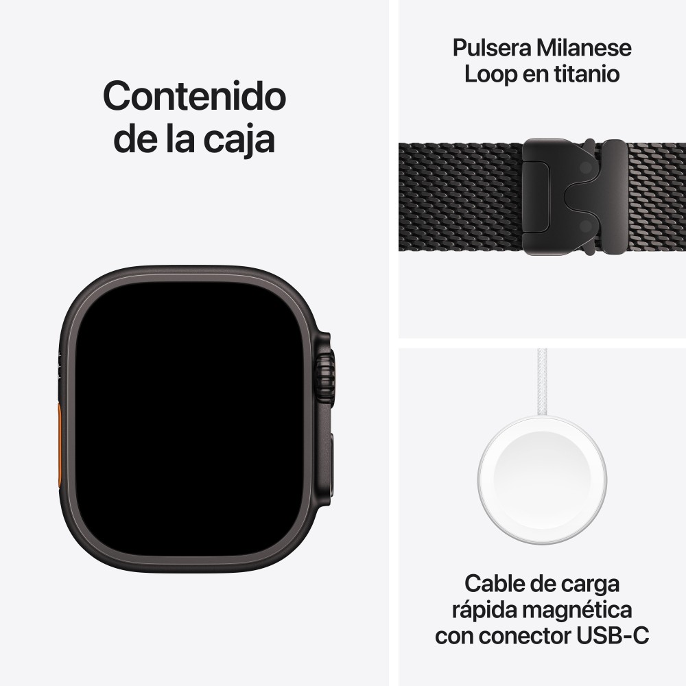 SMARTWATCH APPLE WATCH U4 GPS+CELL 49MM BLACK TITANIUM MILANESE LOOP M