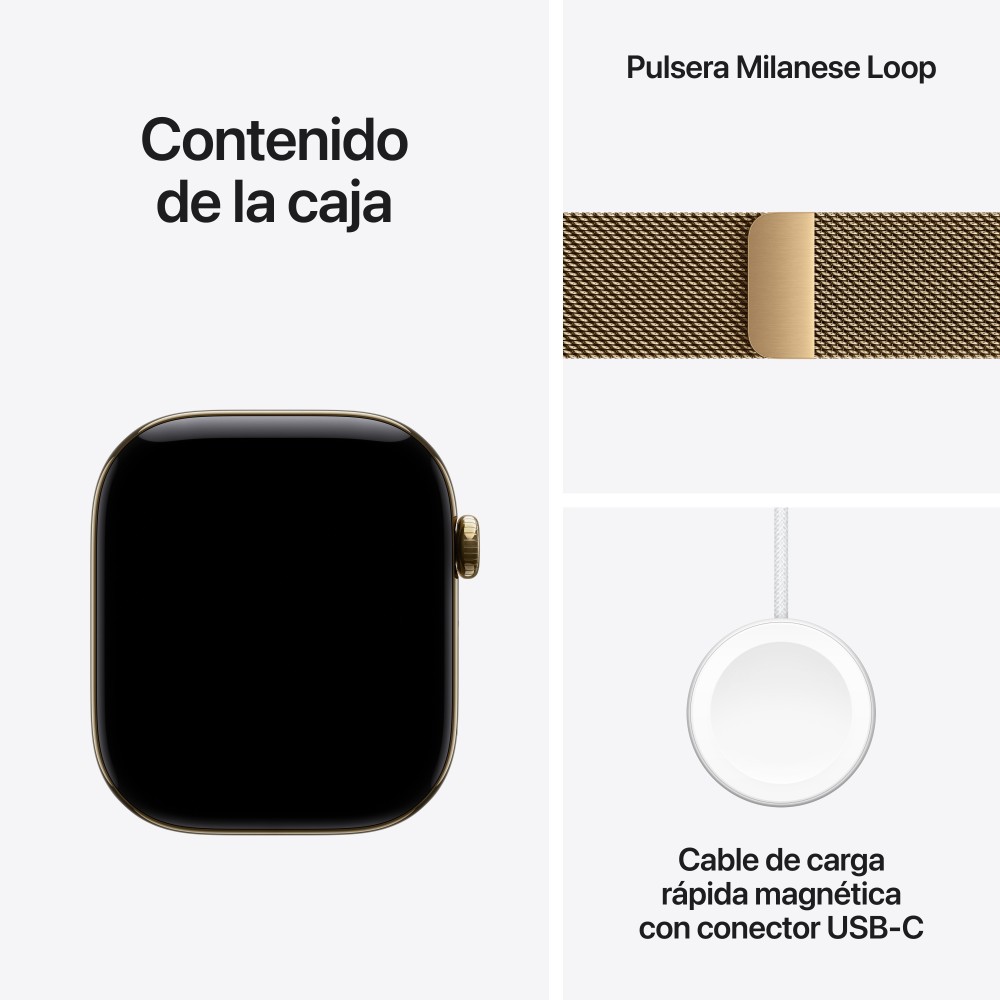 SMARTWATCH APPLE WATCH S12 GPS + CELL 46MM RADIANT GOLD TITANIUM MILANESE LOOP M/L