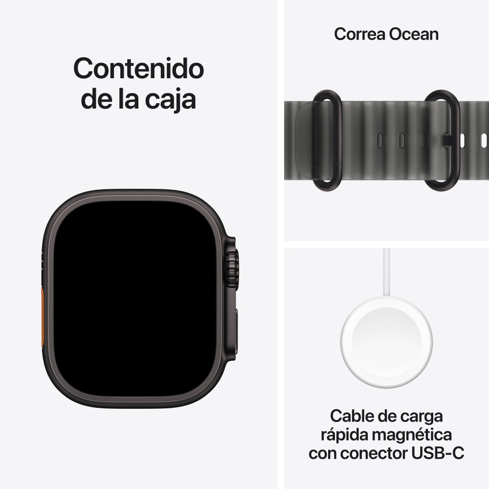 SMARTWATCH APPLE WATCH U4 GPS+CELL 49MM BLACK TITANIUM CASE WITH TRANSLUCENT BLACK OCEAN BAND