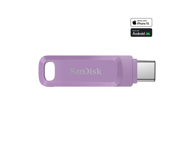 MEMORIA USB TIPO A / USB TIPO C SANDISK 128GB ULTRA DUAL DRIVE GO LAVANDA