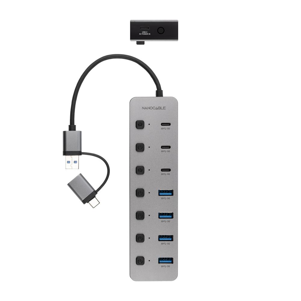 HUB NANOCABLE USB-C/A 4xUSB-A+3USB-C+USB-C 5V