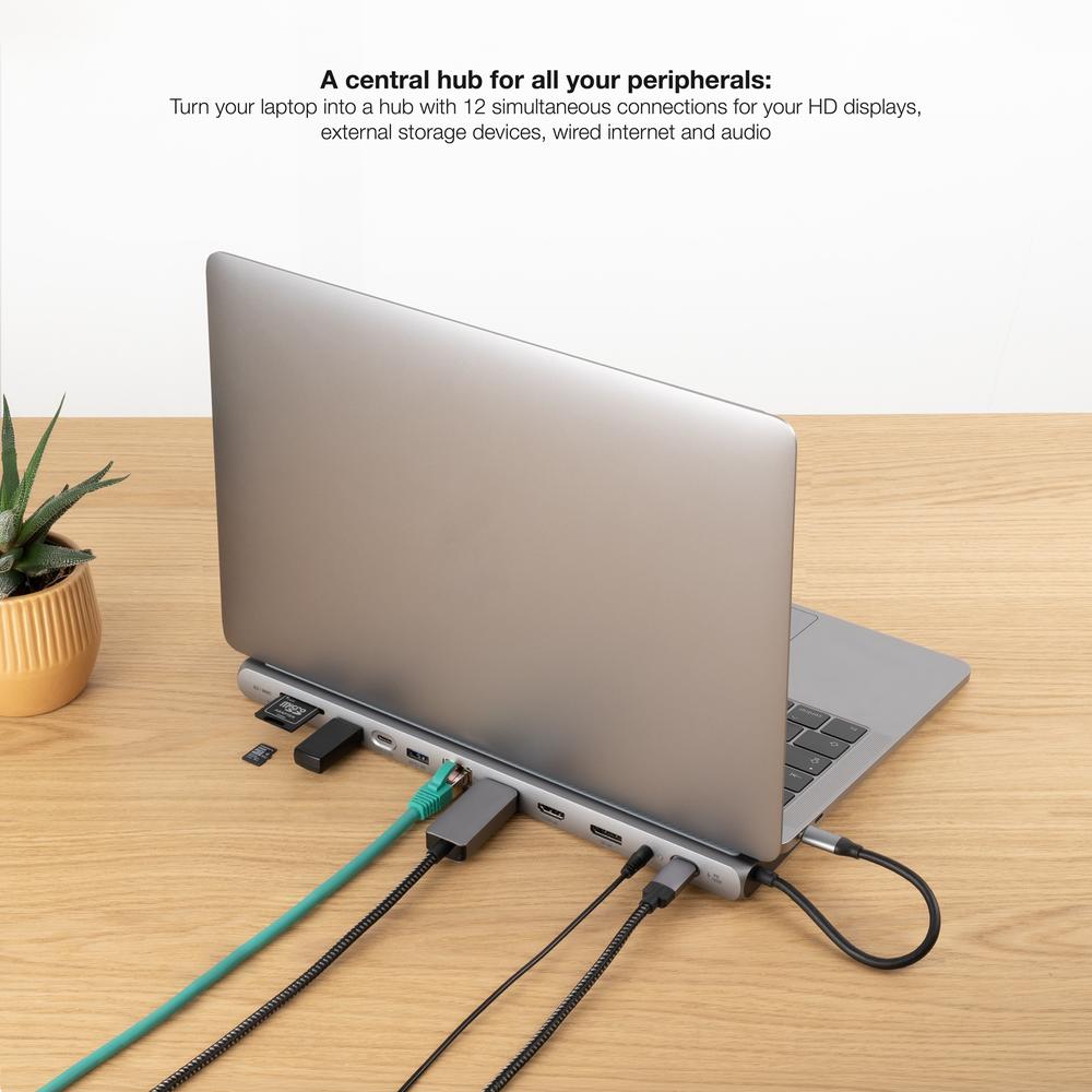 DOKING NANOCABLE 3xUSB-A+USB-C+PD+2xHDMI+DP+RJ45+SD
