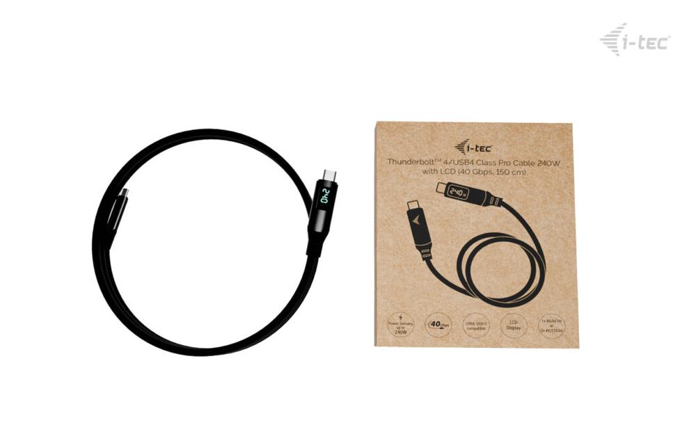 CABLE THUNDERBOLT 4 I-TEC 1.5M/ MACHO-MACHO/ NEGRO