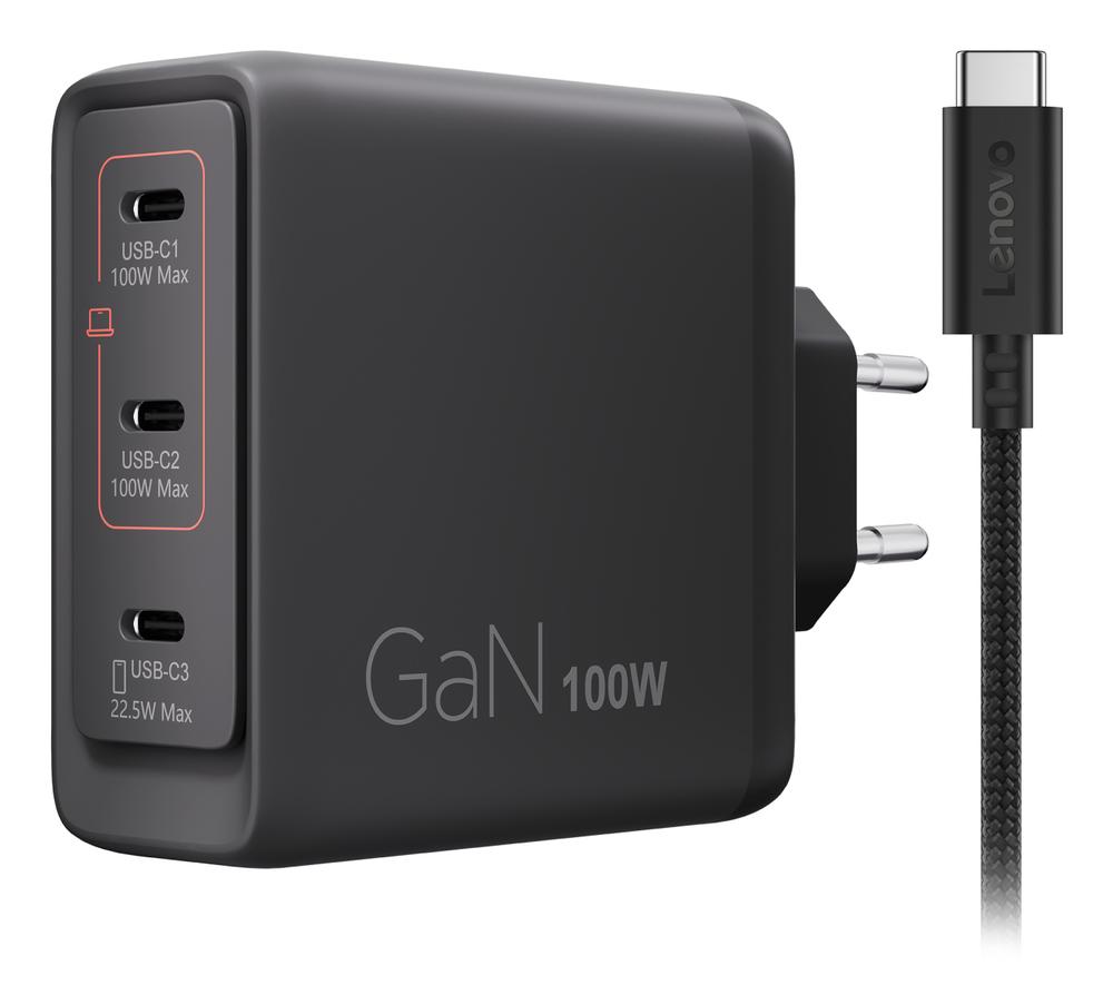 CARGADOR DE PARED LENOVO 40AW100BEU 100W 3X USB TIPO C NEGRO