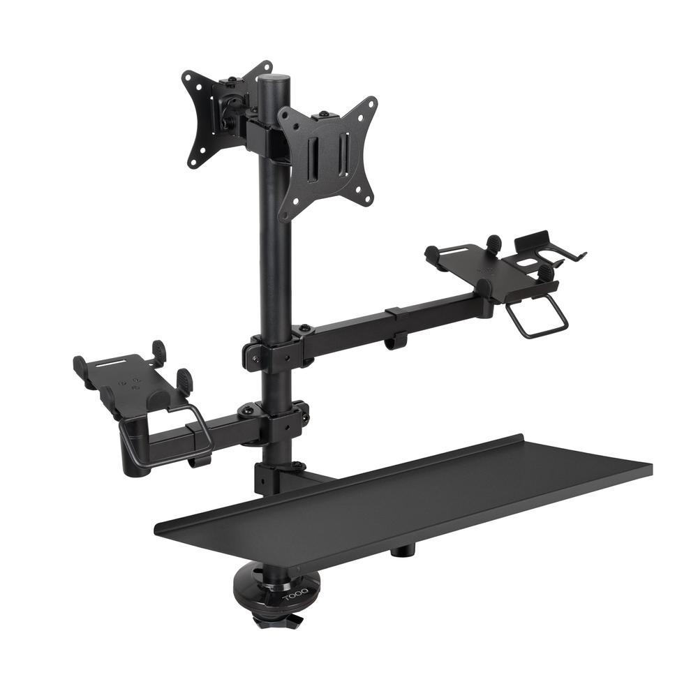 SOPORTE MESA TOOQ VESA HASTA 32" 100X100MM + SOPORTE TERMINAL/LECTOR/TECLADO