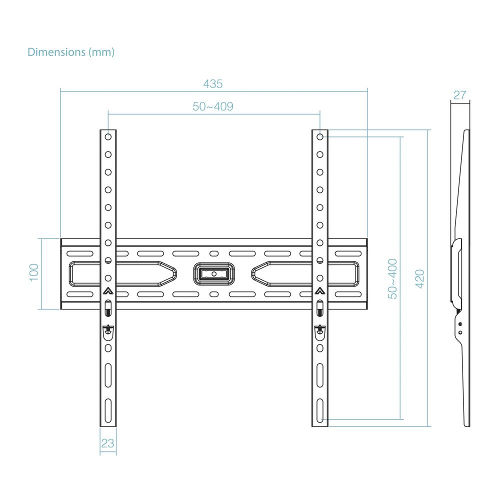 SOPORTE PARED TOOQ VESA HASTA 75" 400X400MM MAX 45KG
