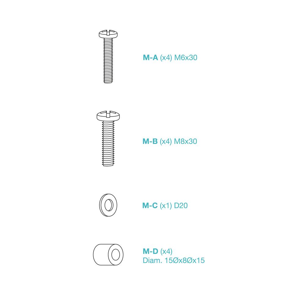 SOPORTE PARED TOOQ VESA HASTA 75" 400X400MM MAX 45KG
