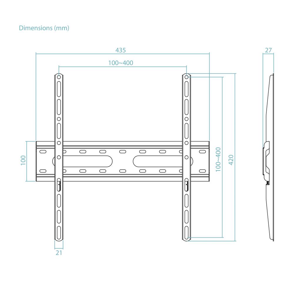 SOPORTE PARED TOOQ VESA HASTA 70" 400X400MM MAX 45KG