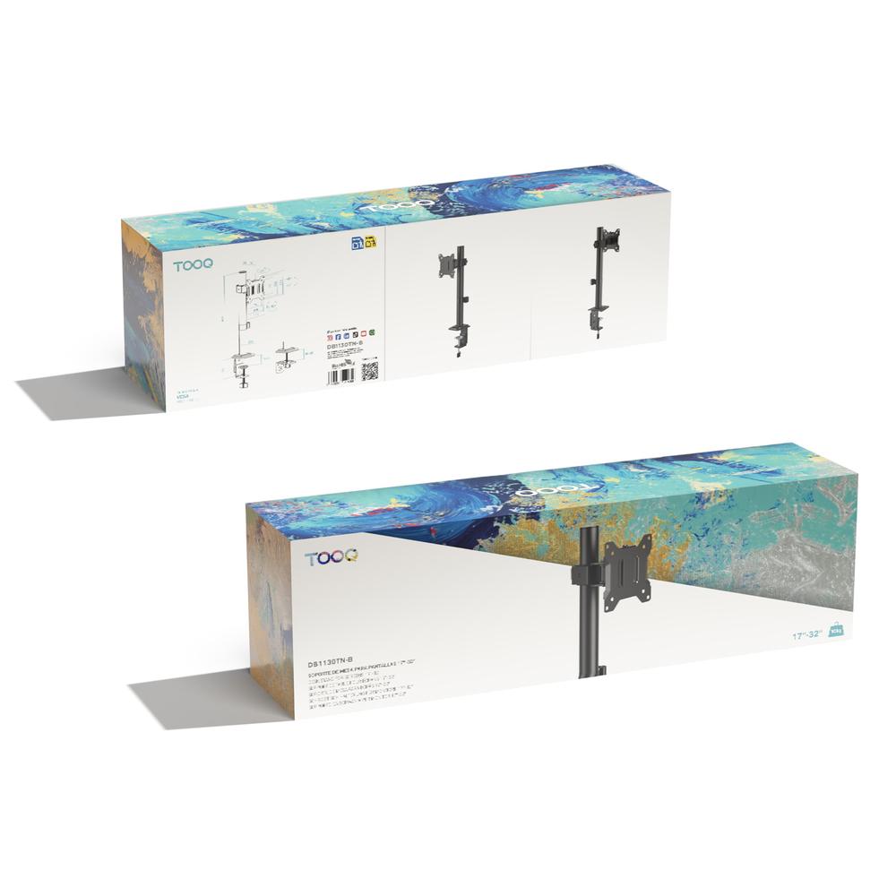 SOPORTE MESA TOOQ VESA HASTA 32" 100X100MM MAX 10KG