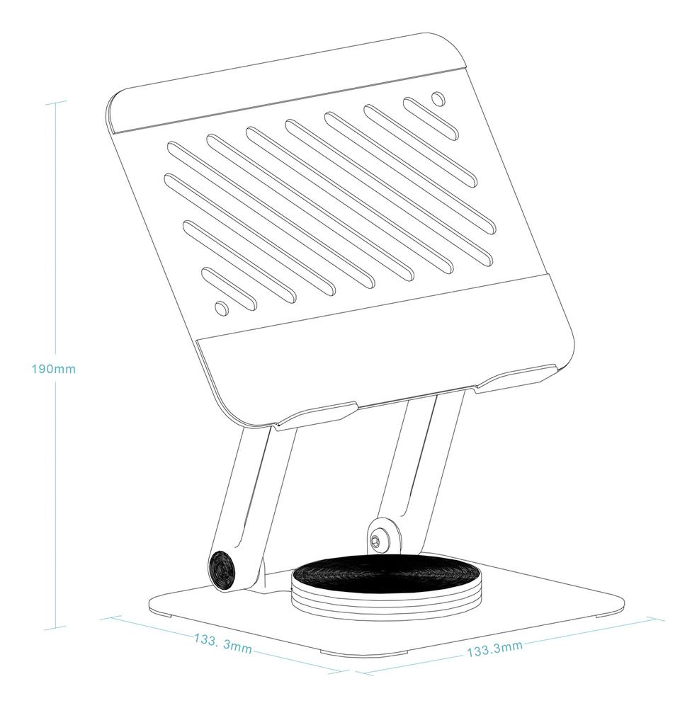 SOPORTE MESA TOOQ 360º PARA DISPOSITIVO 13" GRIS