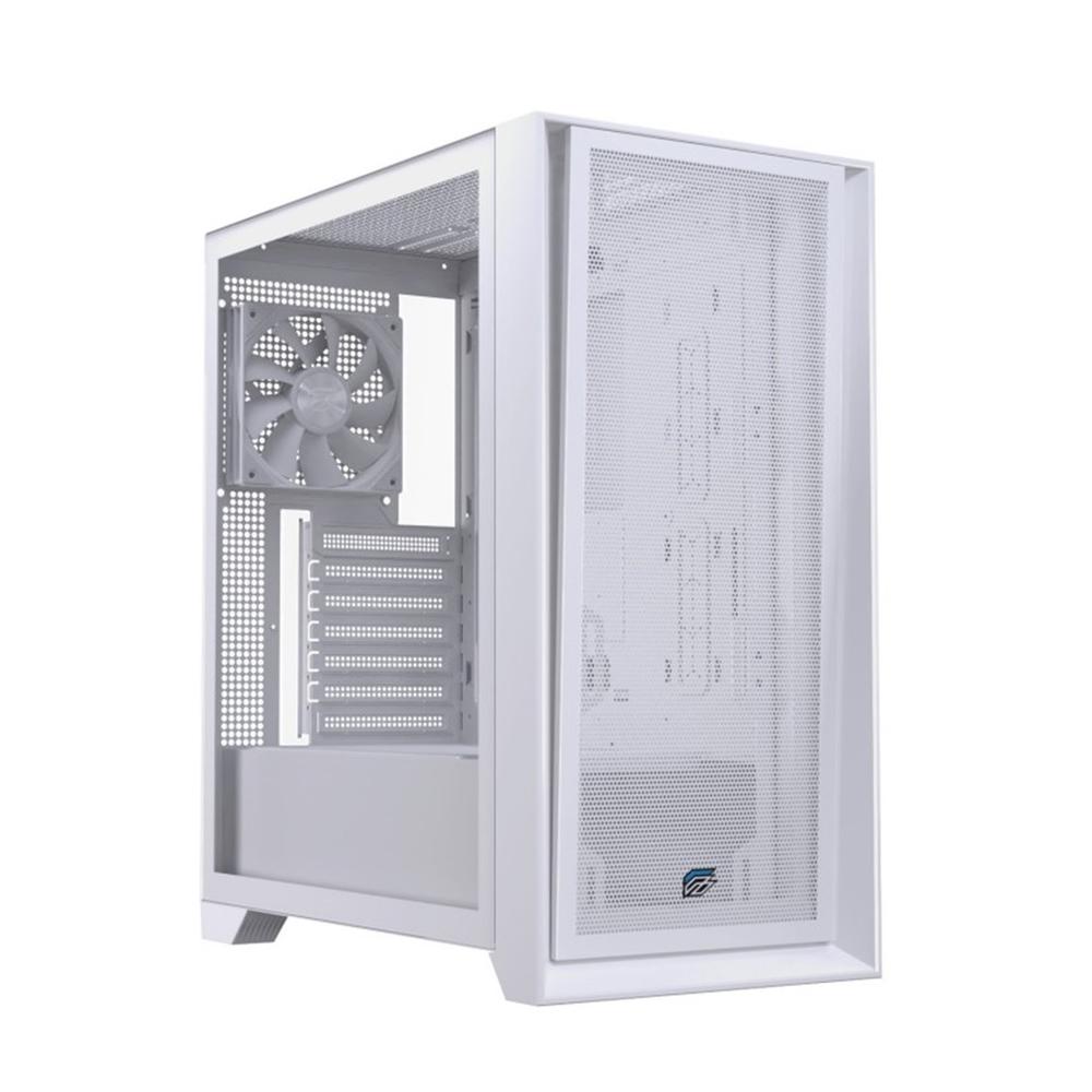 CAJA ORDENADOR GAMING EINAREX P600 CORE ATX CRISTAL TEMPLADO BLANCA