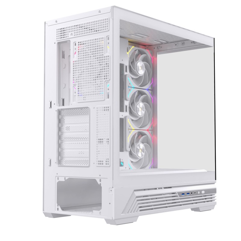 CAJA ORDENADOR GAMING EINAREX S800 RGB ATX CRISTAL TEMPLADO BLANCA
