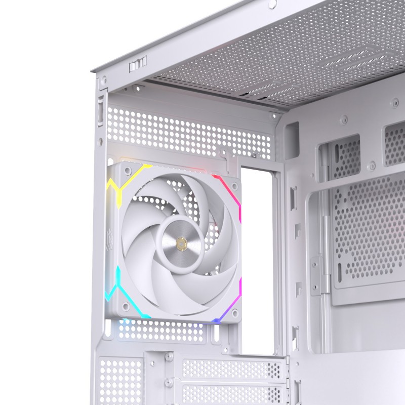 CAJA ORDENADOR GAMING EINAREX S800 RGB ATX CRISTAL TEMPLADO BLANCA