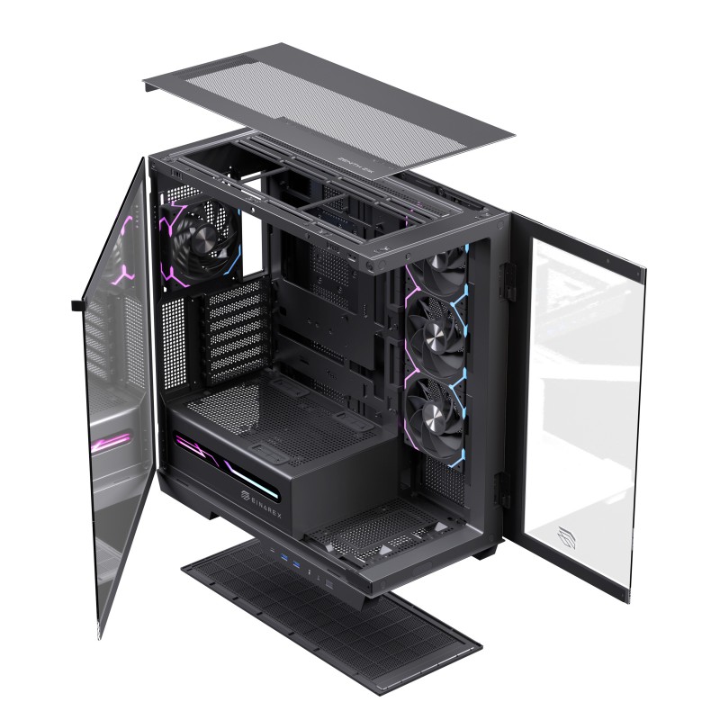 CAJA ORDENADOR GAMING EINAREX Z1K RGB ATX CRISTAL TEMPLADO NEGRA