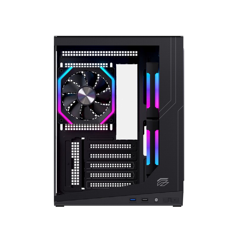 CAJA ORDENADOR GAMING EINAREX SM300 RGB MATX CRISTAL TEMPLADO NEGRA