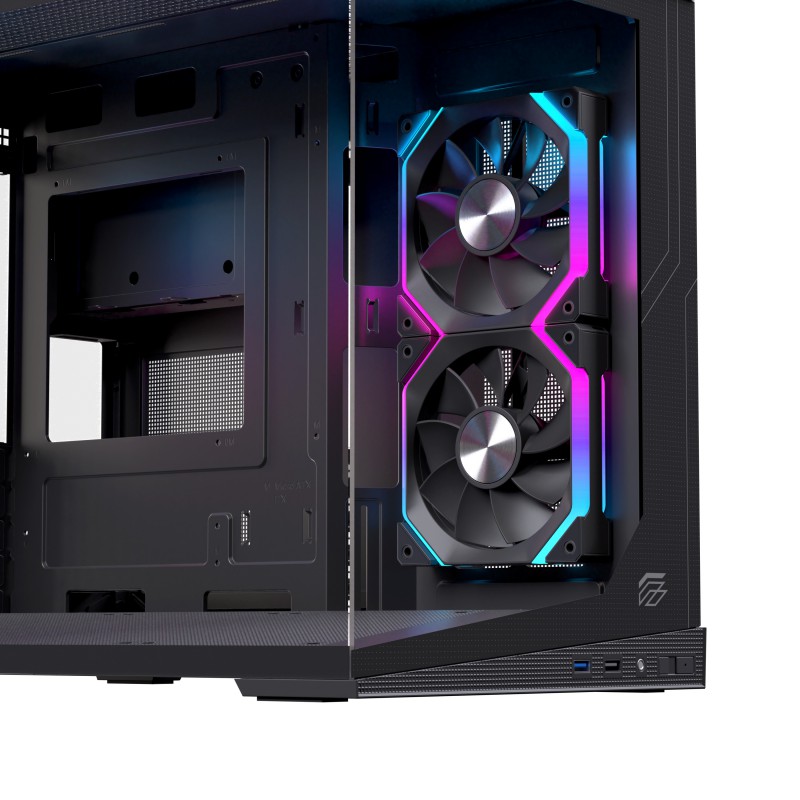CAJA ORDENADOR GAMING EINAREX SM300 RGB MATX CRISTAL TEMPLADO NEGRA