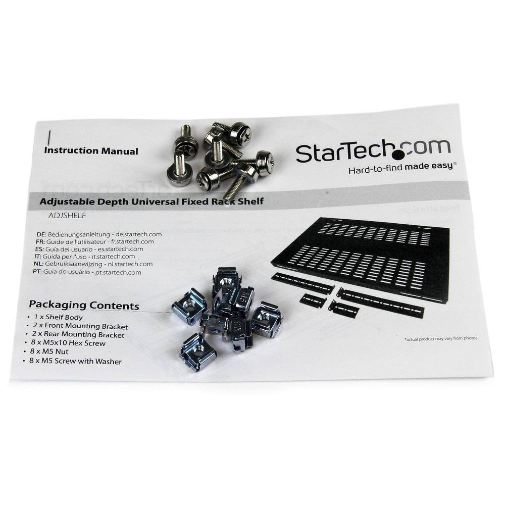 ESTANTE AJUSTABLE PARA RACK STARTECH 1U 19" MAX 80KG