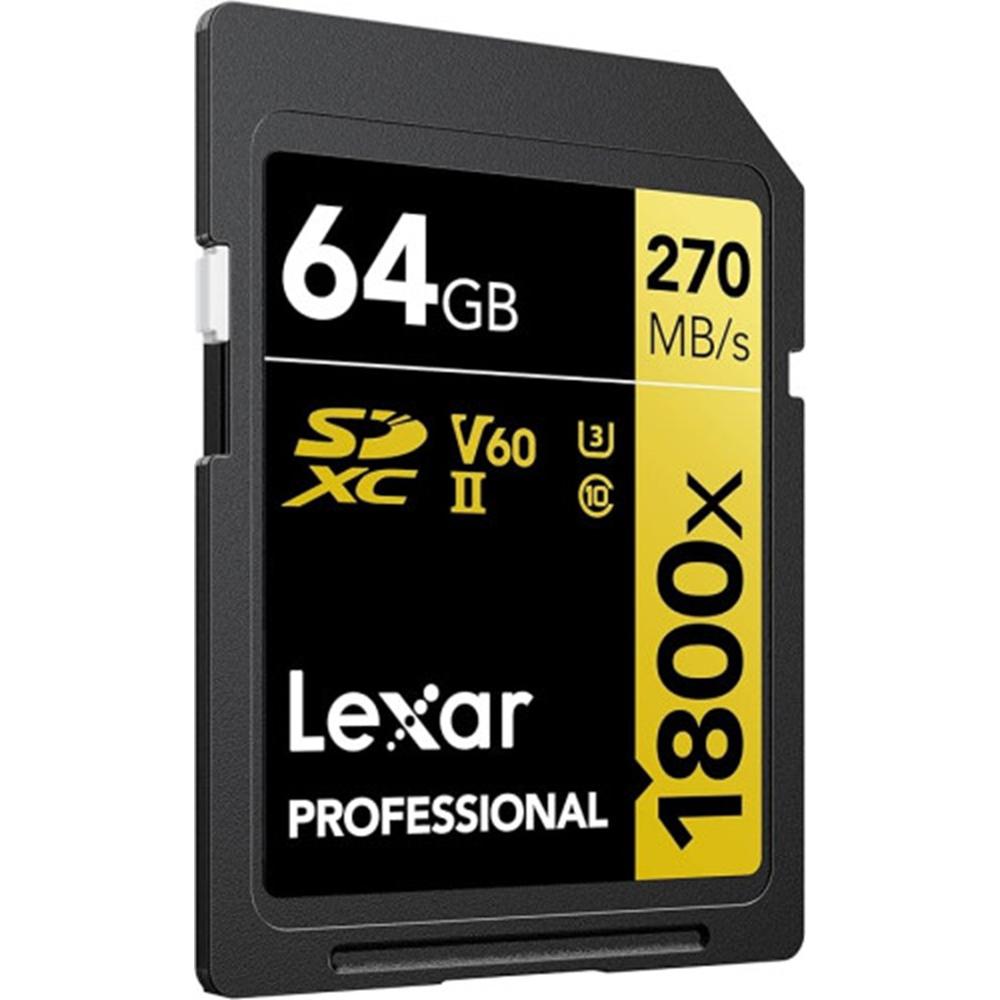 TARJETA MEMORIA SDXC LEXAR PROFESSIONAL 1800X 64GB UHS-II C10 V60