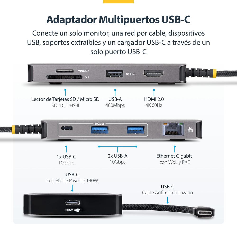 DOCKING STATION STARTECH USB TIPO C 9 EN 1