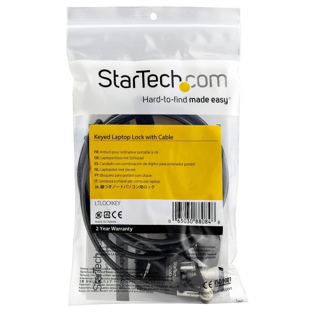 CABLE SEGURIDAD STARTECH LLAVE PARA PORTATIL 2M
