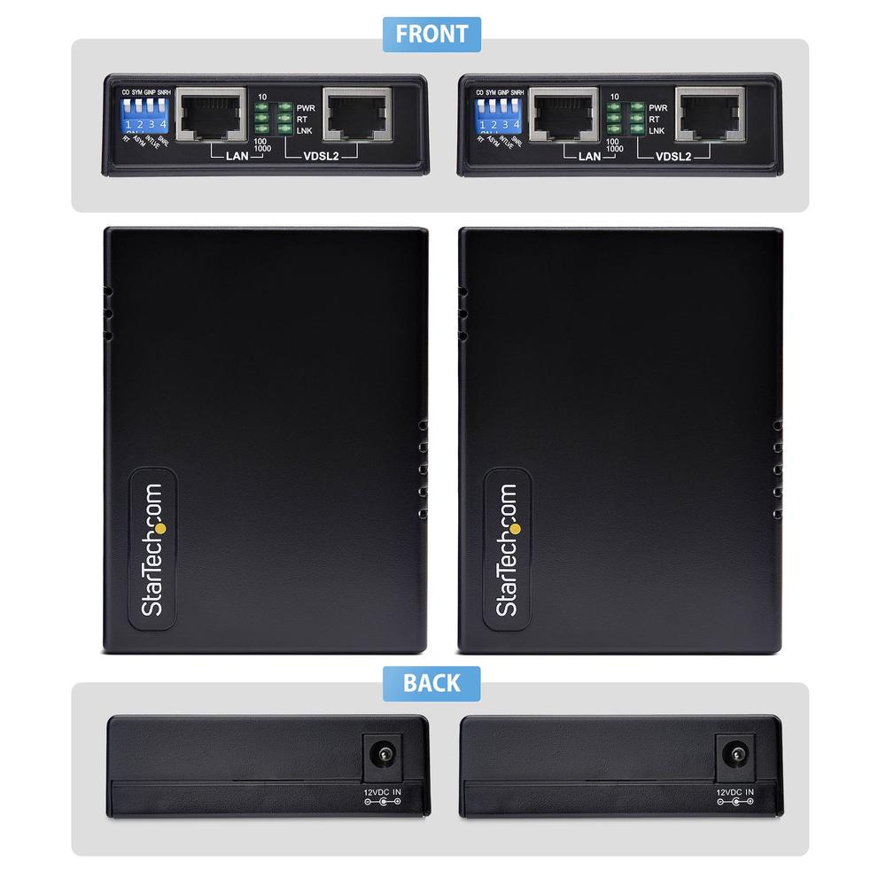 JUEGO EXTENSOR DE ETHERNET VDSL2 STARTECH HASTA 1KM