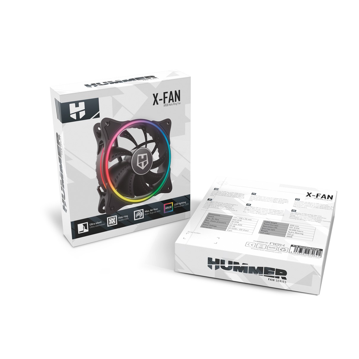 VENTILADOR DE CAJA NOX X-FAN 120MM ARGB