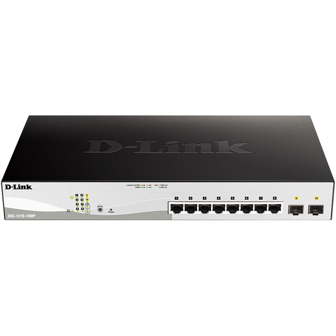 SWITCH D-LINK 10 PUERTOS GESTIONABLE 8 GIGABIT ETHERNET 10/100/100 POE 2 SFP