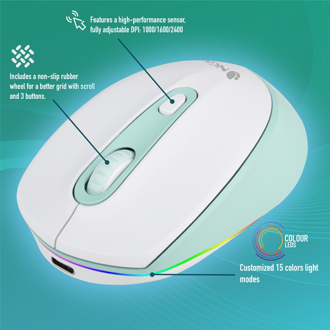 RATON MULTIDISPOSITIVO INALAMBRICO RECARGABLE NGS SMOGMINT-RB