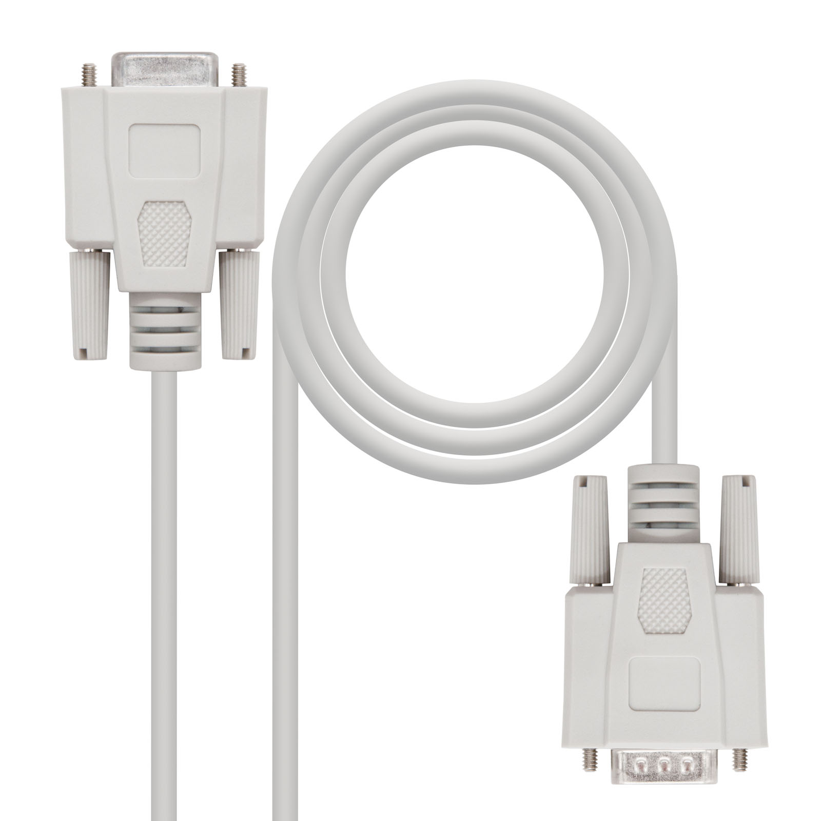 CABLE RS232 DB9 NANOCABLE 1.8M/ MACHO-HEMBRA/ BEIGE