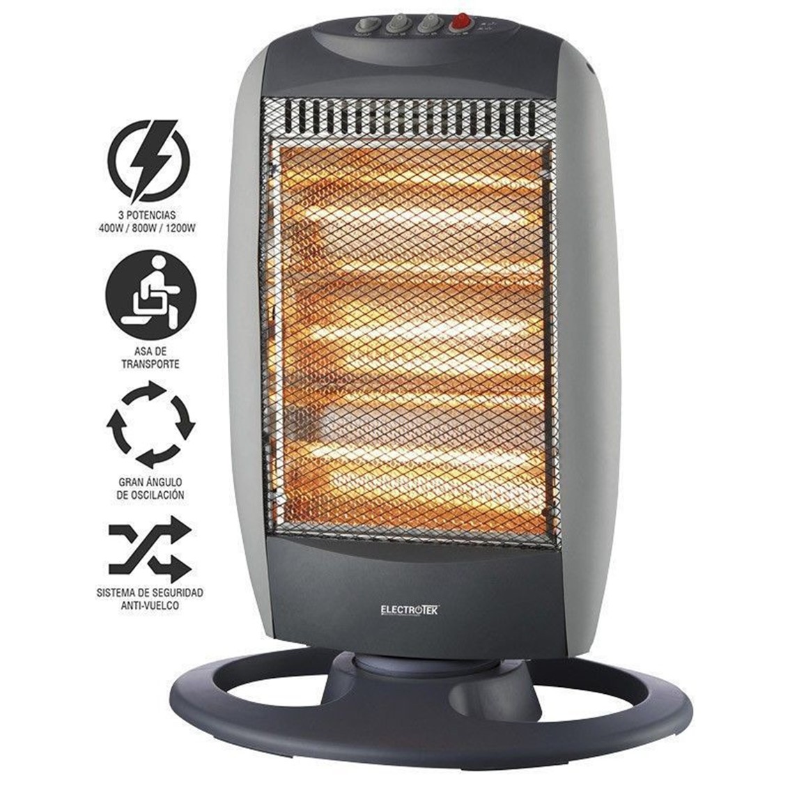 ESTUFA ELECTRICA THULOS ET-EH1206 400W/800W/1200W