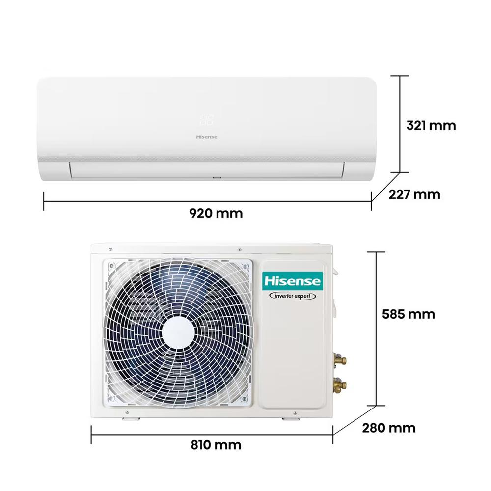 AIRE ACONDICIONADO SPLIT 1X1 HISENSE INVERTER 4300 FRIG/H 4299 KCAL/H WIFI KC50XS1G