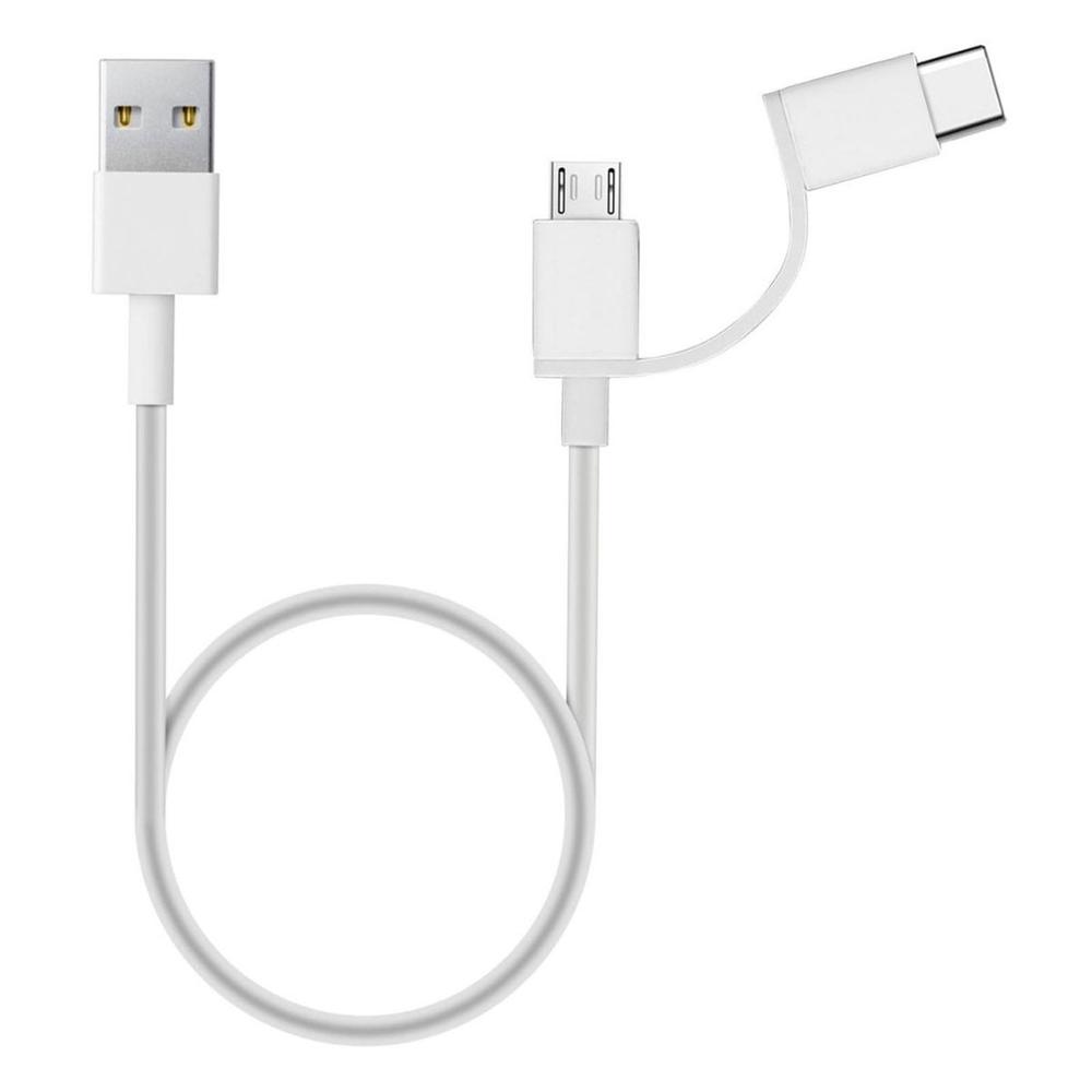 CABLE MICRO USB / USB TIPO C A USB TIPO A XIAOMI 1M/ MACHO-MACHO/ BLANCO