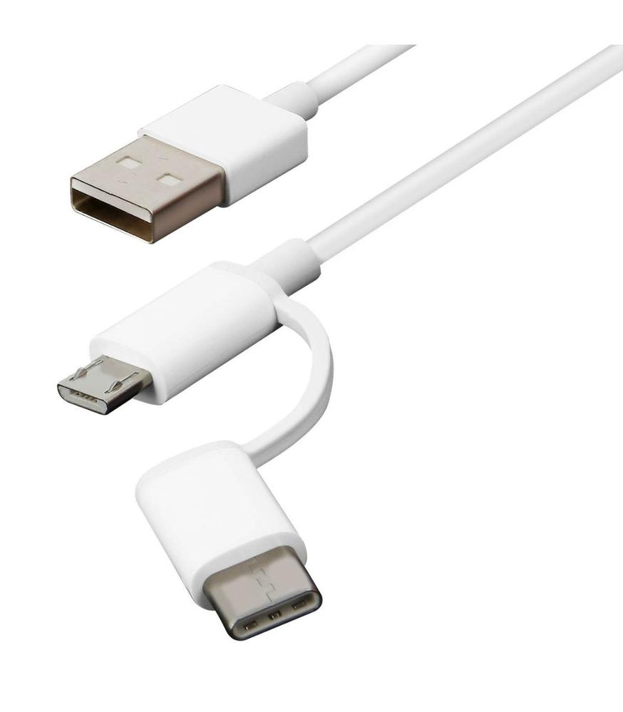 CABLE MICRO USB / USB TIPO C A USB TIPO A XIAOMI 1M/ MACHO-MACHO/ BLANCO