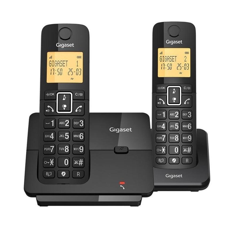 TELEFONO FIJO INALAMBRICO GIGASET ESSENTIAL 300 DUO NEGRO