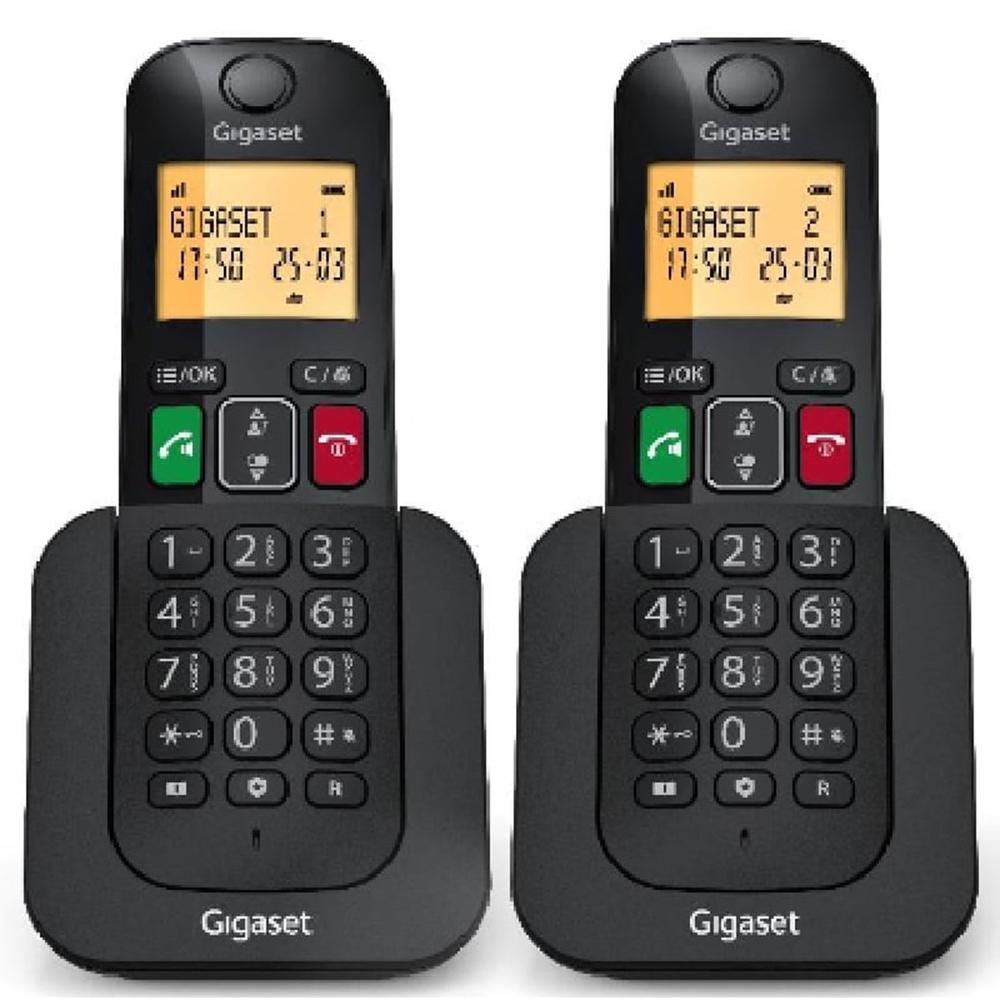 TELEFONO FIJO INALAMBRICO GIGASET ELEMENTAL 400 DUO NEGRO