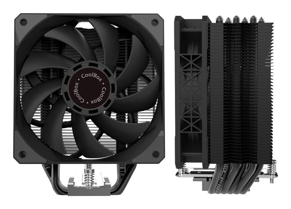 VENTILADOR DISIPADOR CPU GAMING COOLBOX NEGRO 6 HEATPIPES H6 BLACK 240W TDP INTEL/AMD