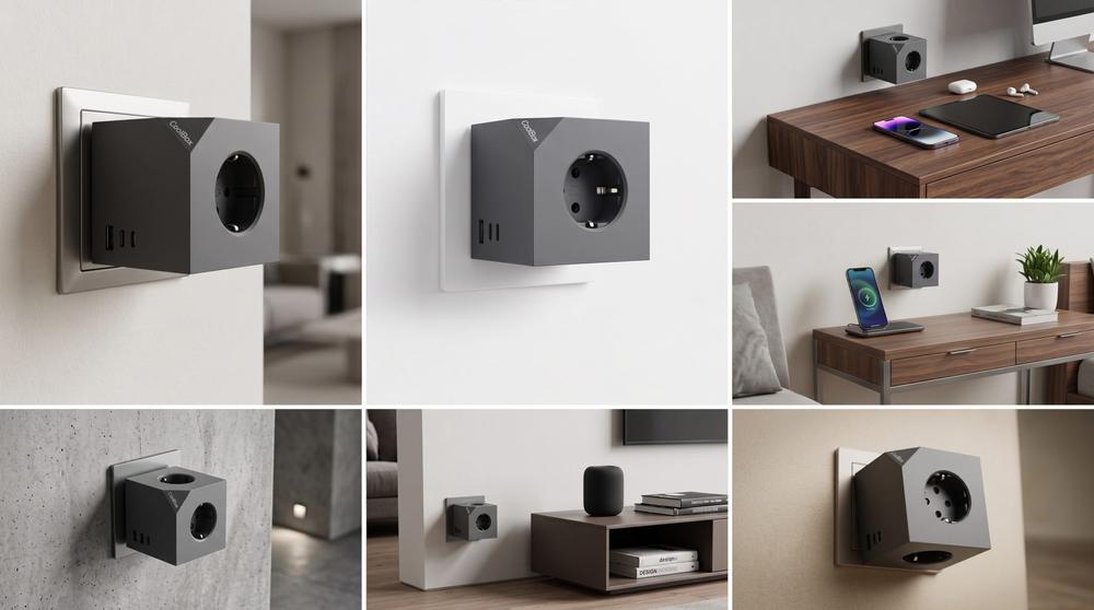 BASE DE ENCHUFES COOLBOX CUBIK ENCHUFES CON CARGA USB C+A