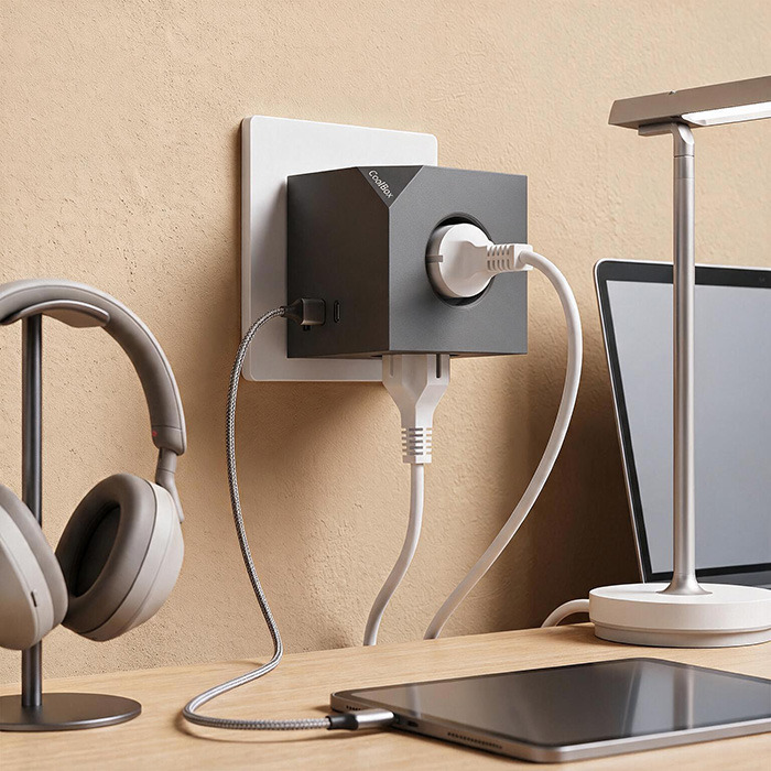 BASE DE ENCHUFES COOLBOX CUBIK ENCHUFES CON CARGA USB C+A