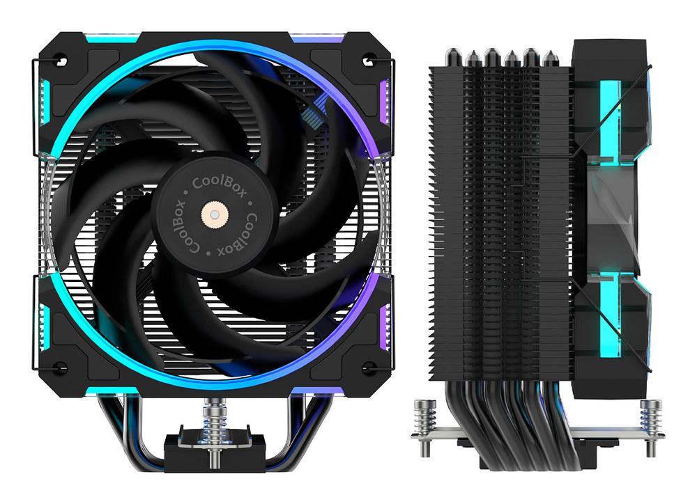 VENTILADOR DISIPADOR CPU GAMING COOLBOX NEGRO ARGB H6 RING