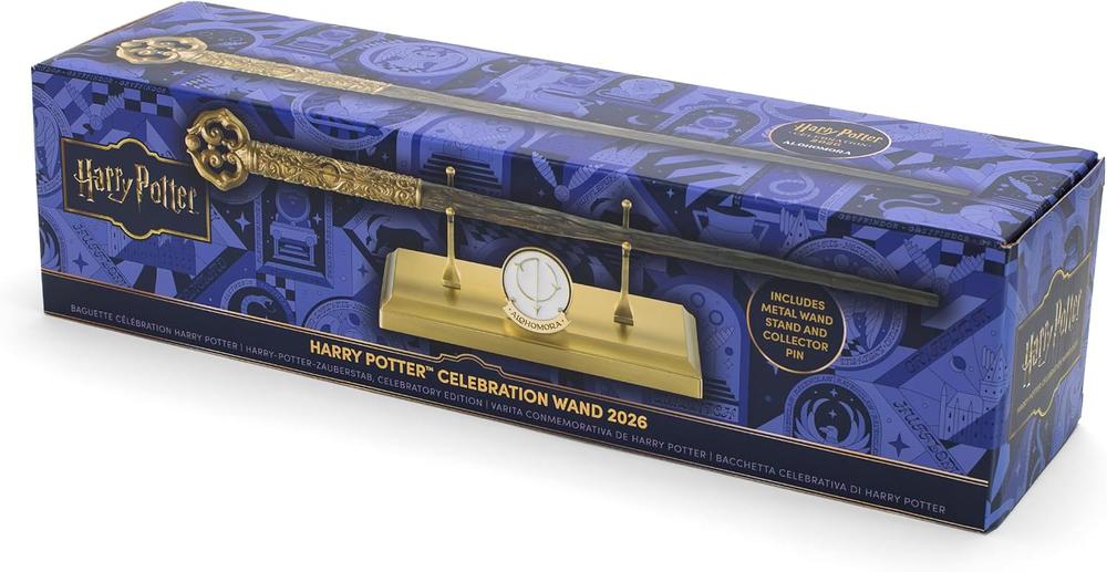 VARITA DE CELEBRACIÓN THE NOBLE COLLECTION HARRY POTTER HECHIZO ALOHOMORA