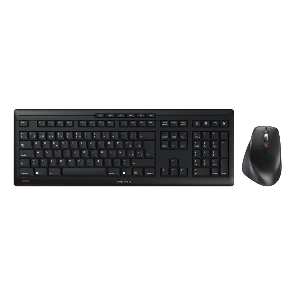 TECLADO + RATON CHERRY STREAM DESKTOP COMFORT INALAMBRICO NEGRO