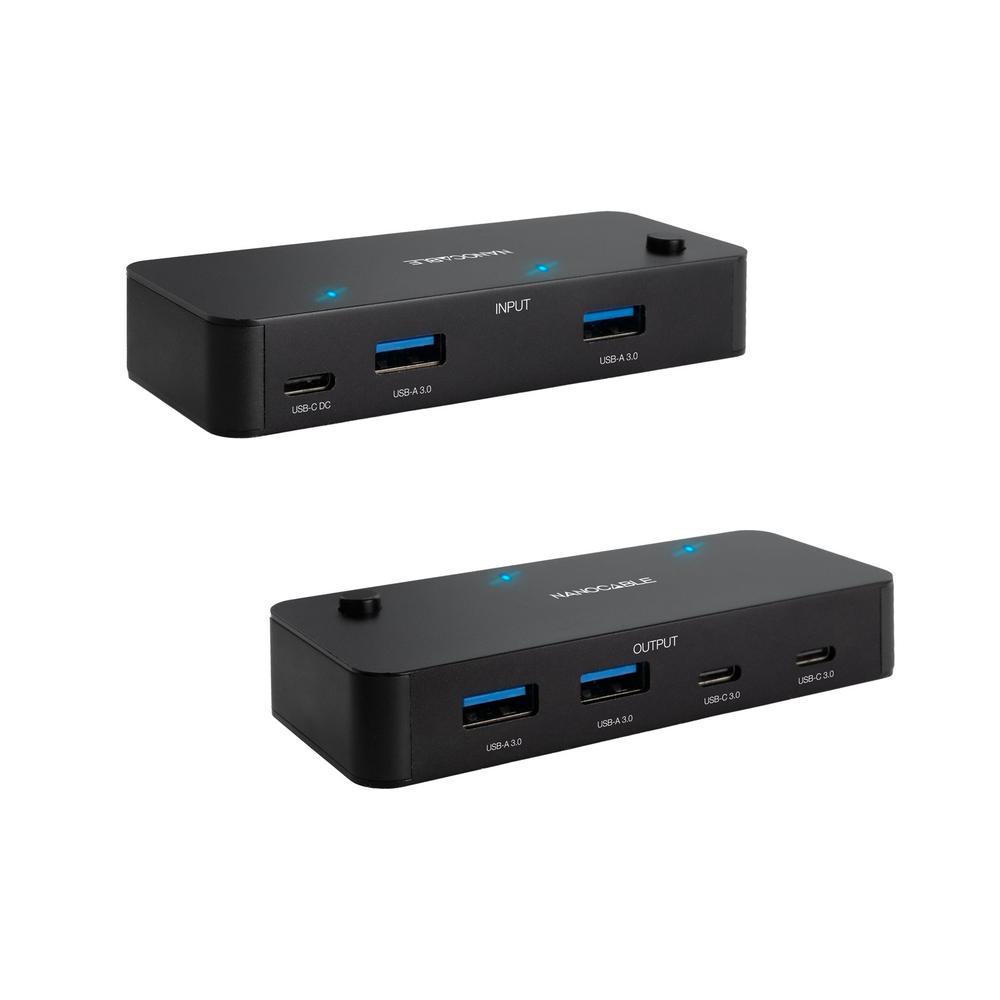 SWITCH NANOCABLE 2xUSB 3.0+USB-C 5V A 2xUSB-A3.0+2xUSB-C3.0